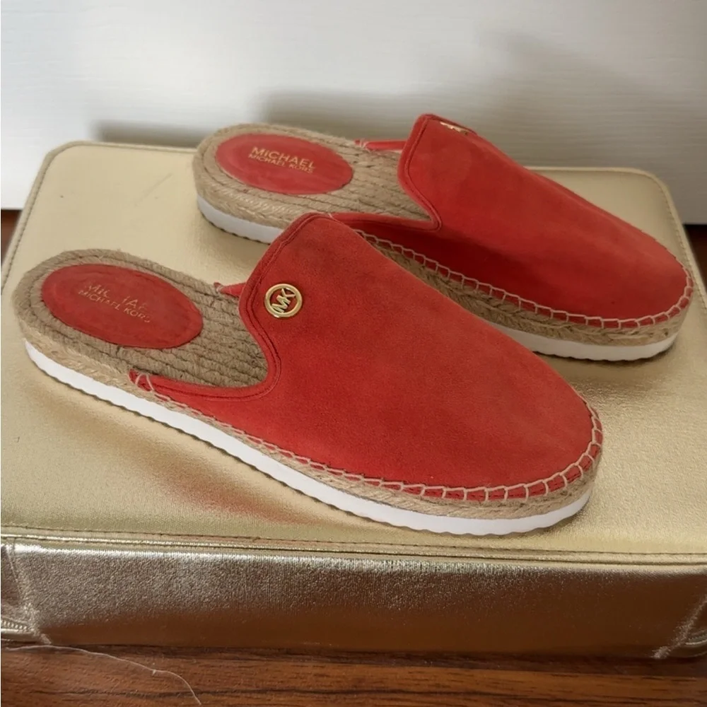 Michael Kors Red Suede Slip-On Shoes